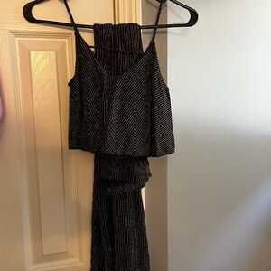 Fashion Nova Black Dress with Gold Stripes